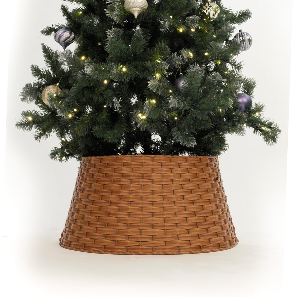 Small Light Brown Woven PVC Christmas Tree Collar
