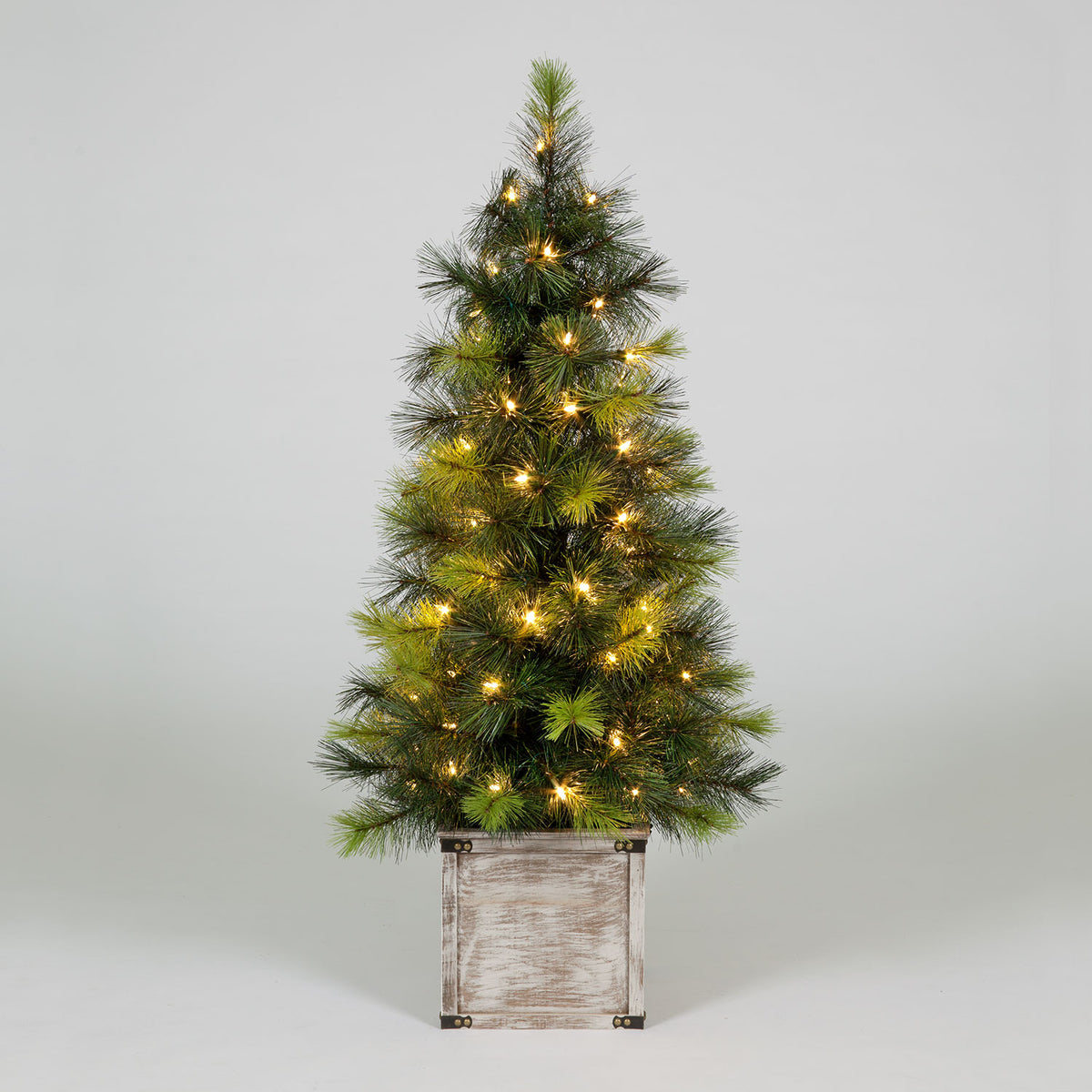 120cm Scots Pine Porch Christmas Tree With 70 Warm White LEDs