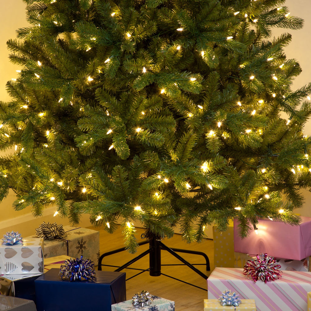 Douglas Fir Warm White LED Mixed PE Hinged Christmas Tree