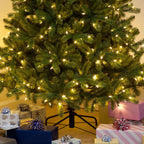 Douglas Fir Warm White LED Mixed PE Hinged Christmas Tree