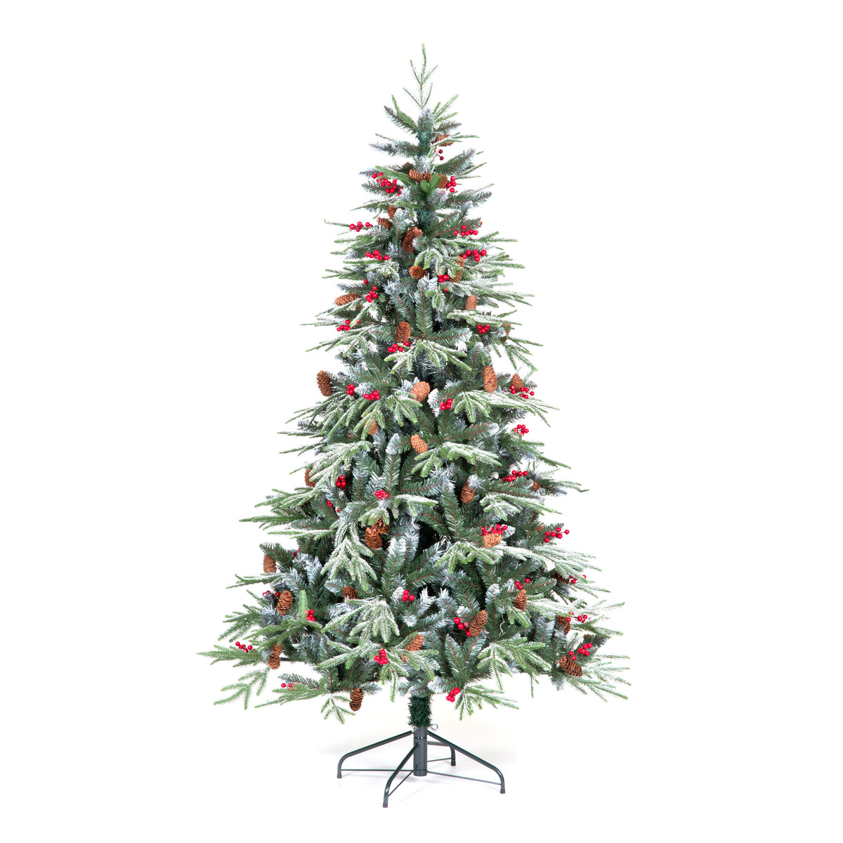 Ontario Spruce PE Flocked Hinged Christmas Tree