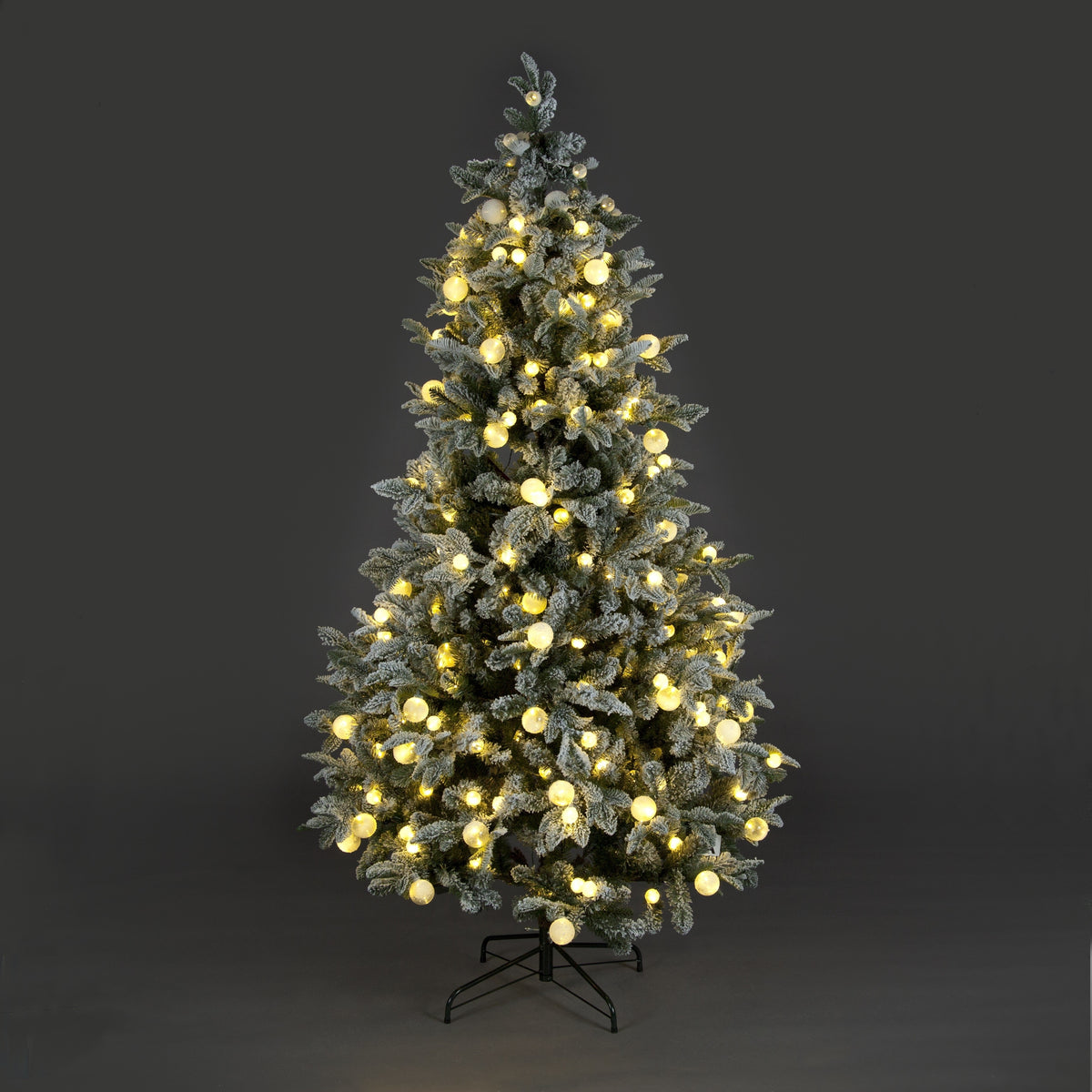 Pre-Lit Diamond Lake Flocked Hinged Christmas Tree