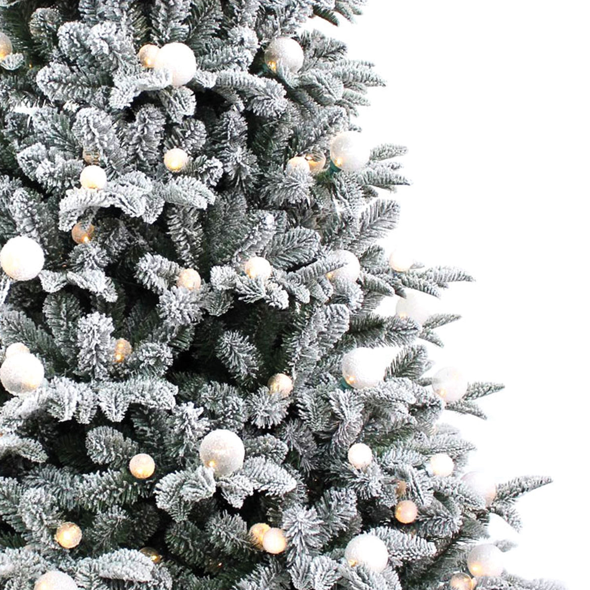Pre-Lit Diamond Lake Flocked Hinged Christmas Tree