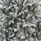 210cm Haruchan Frosted Green Artificial Christmas Tree with Pinecones & Berries – 1329 Realistic Tips