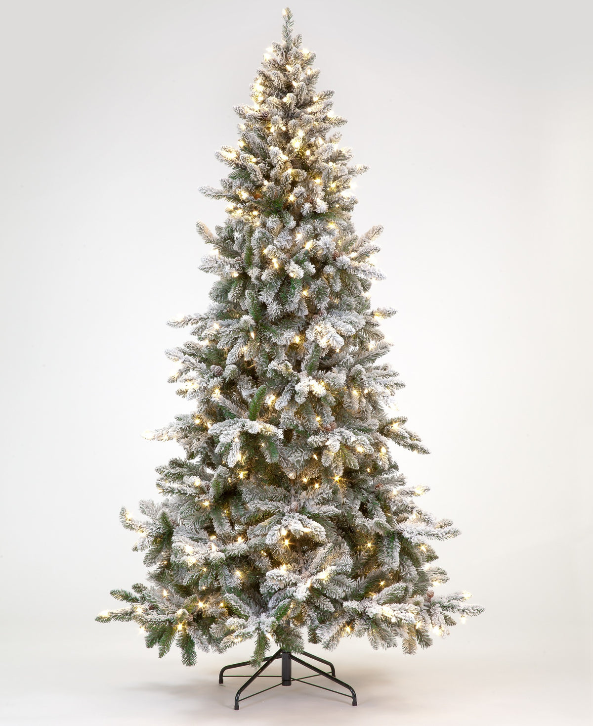 Majestic Pine Snowy Pre-Lit Hinged Christmas Tree