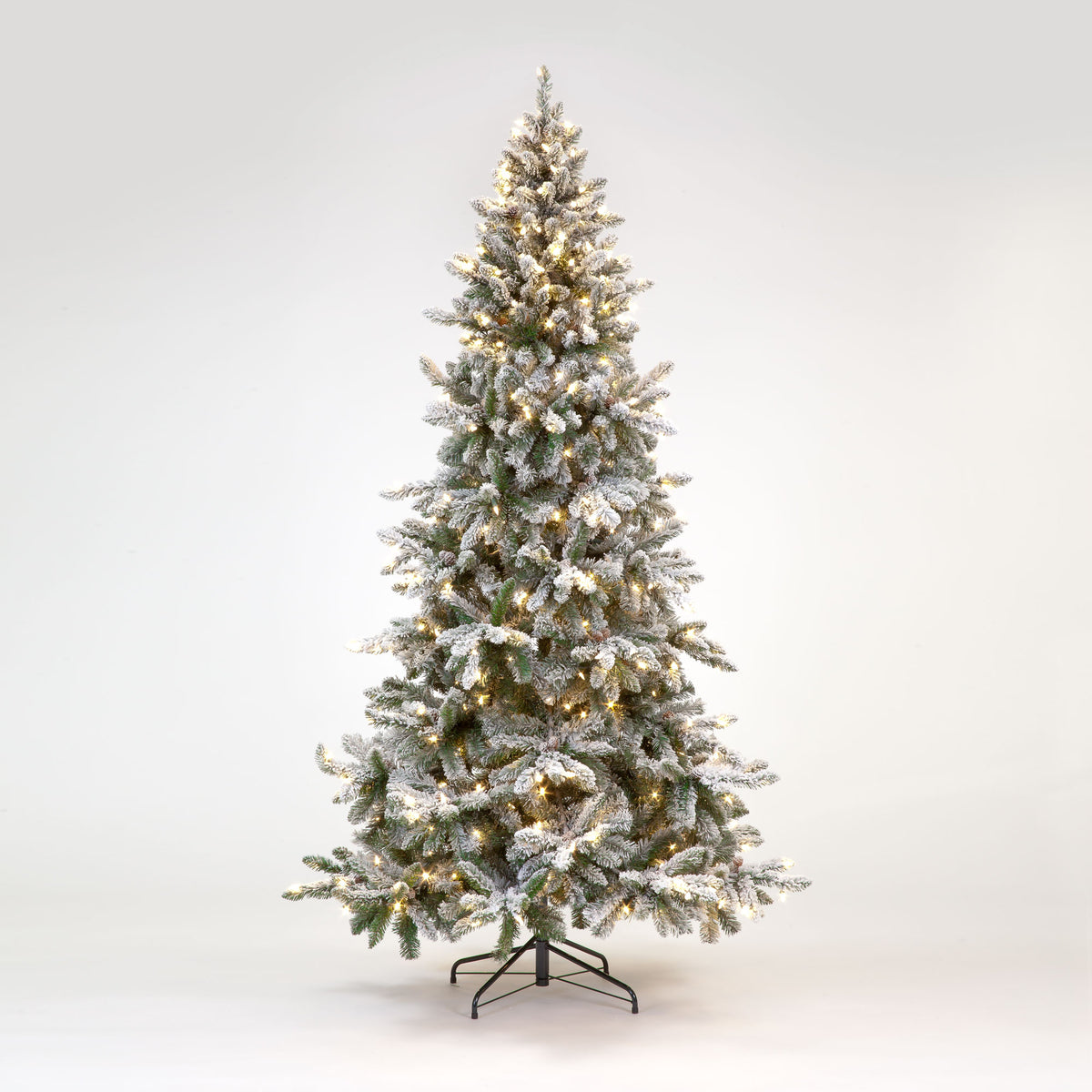 Majestic Pine Snowy Pre-Lit Hinged Christmas Tree
