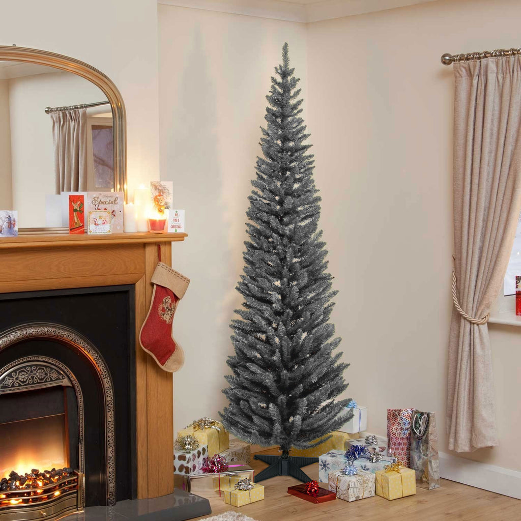 Grey Norway Spruce Slim Artificial Christmas Tree