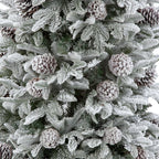 Himalayan Pine Mixed PE Frosted Hinged Christmas Tree with Pine Cones