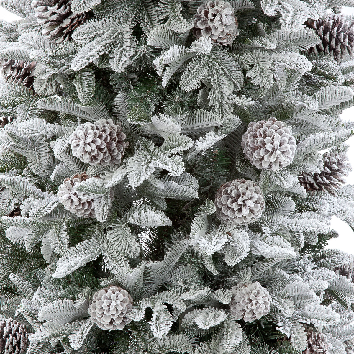 Himalayan Pine Mixed PE Frosted Hinged Christmas Tree with Pine Cones