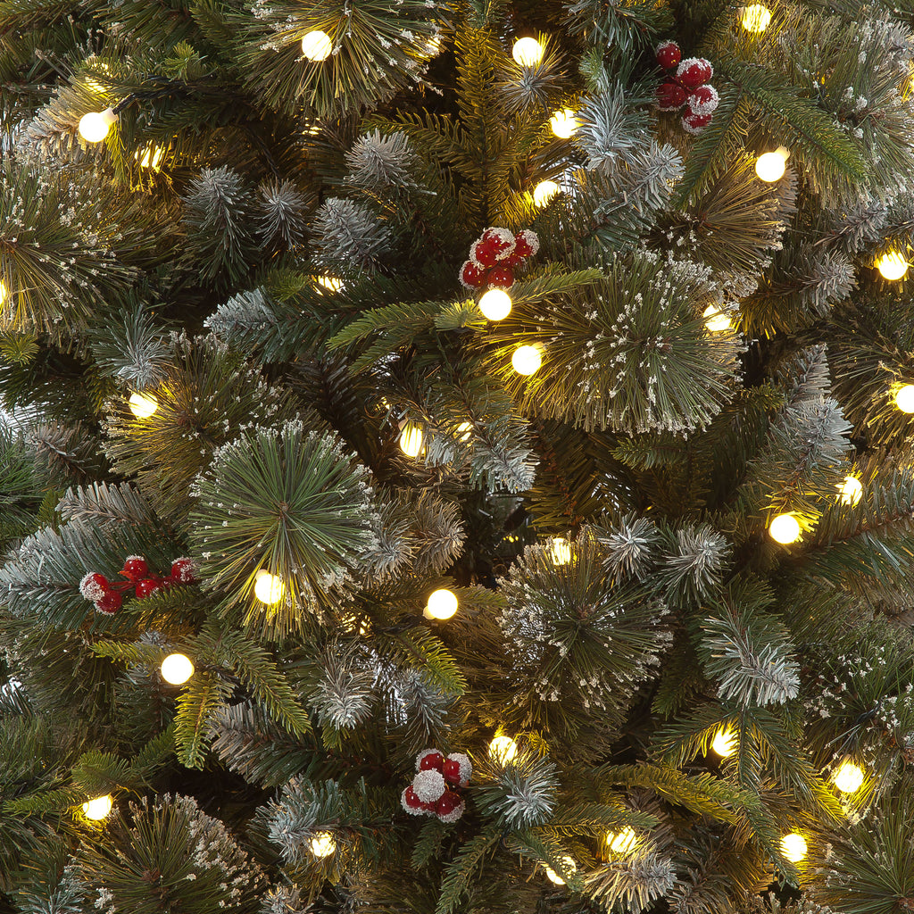 Pre-Lit Minnesota Spruce Mixed PE Hinged Christmas Tree