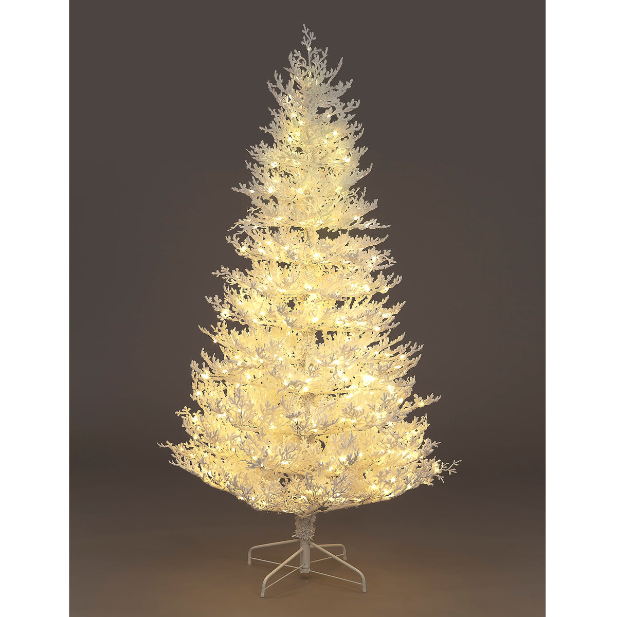 180cm Pre-Lit Saxon Snow Pine 300 Warm White LEDs PE Christmas Trees
