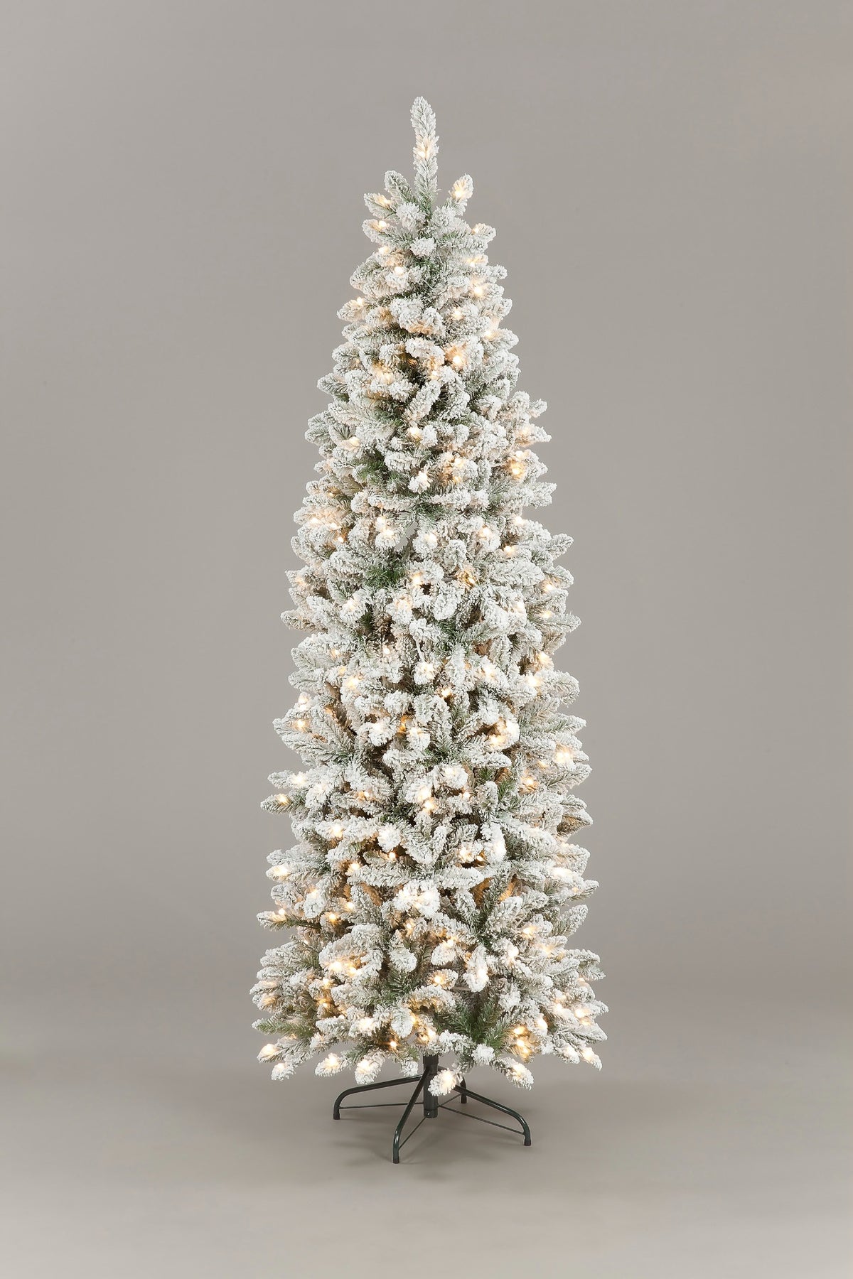 180cm Pre-Lit Snowshoe Spruce Slim w/250 Warm White LEDs Christmas Trees