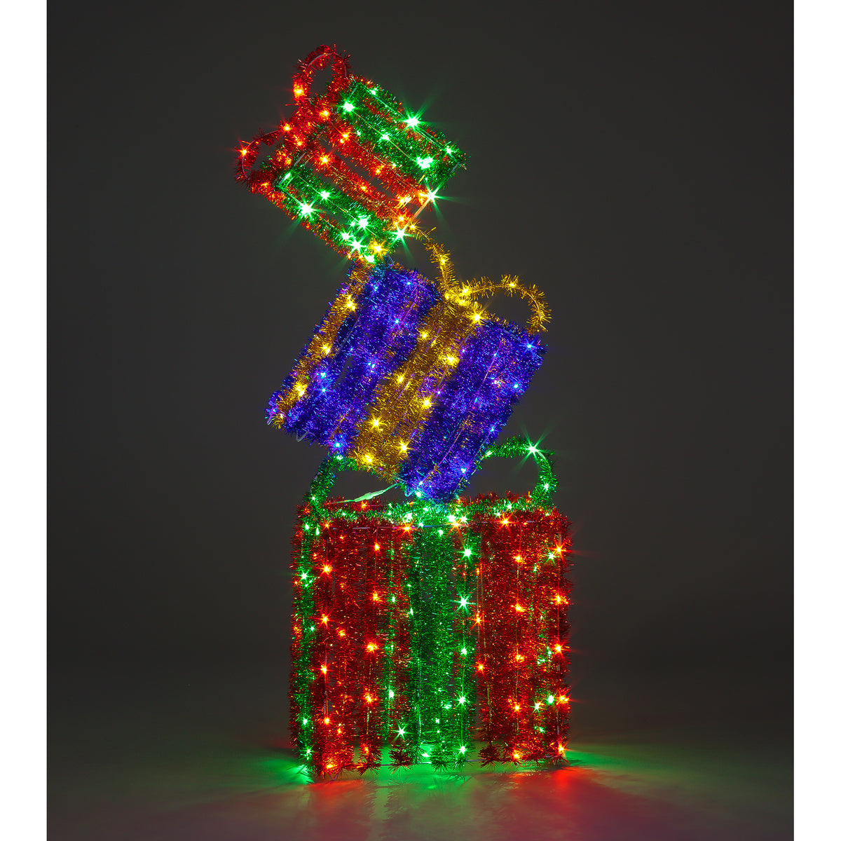 1.5m Tinsel Gift Boxes for Holiday Decor