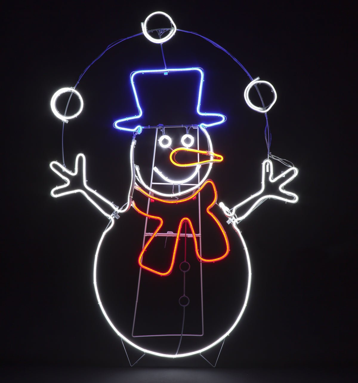 1.2m Snowman Throwing Snowball - Holiday Cheer Decor