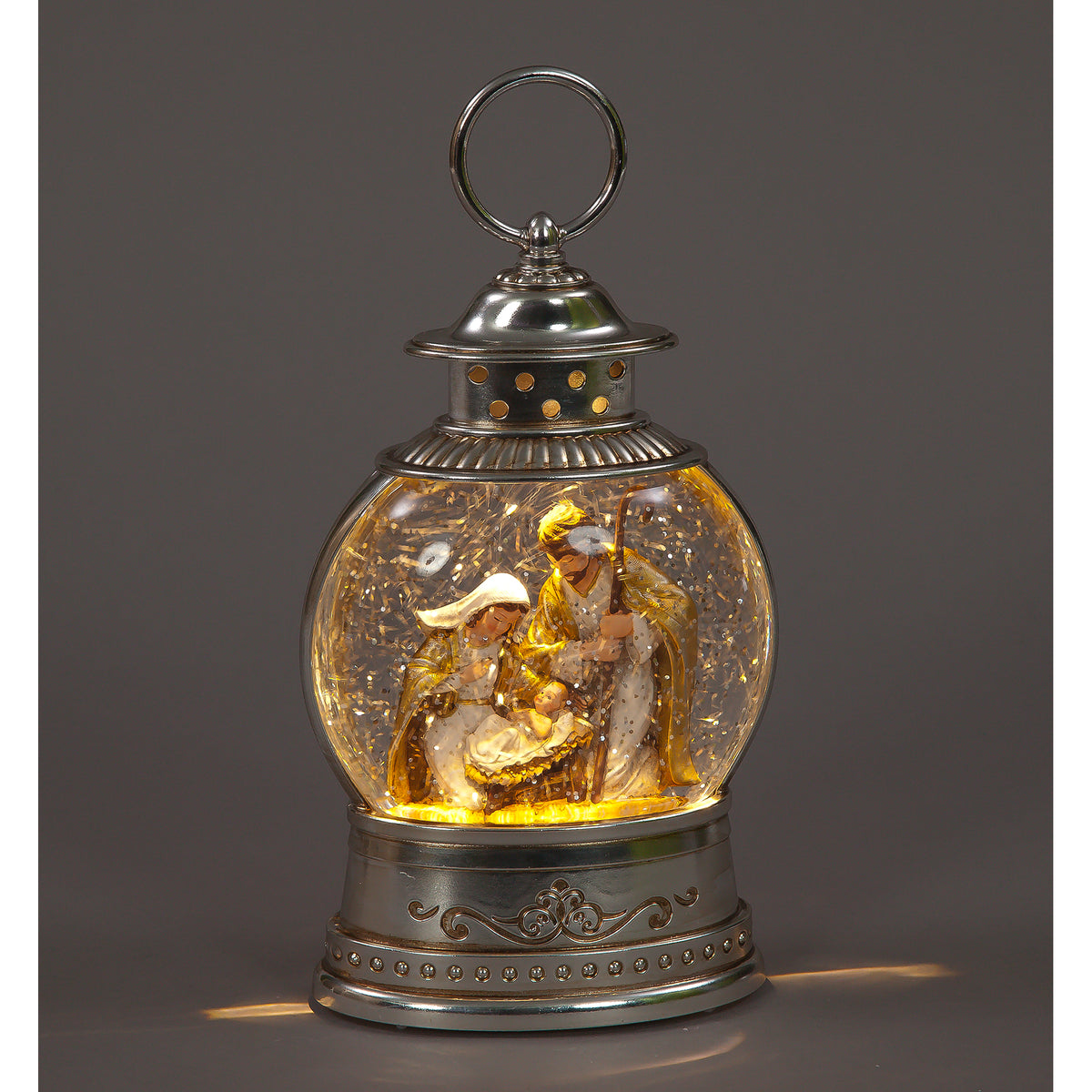 25cm LED Water Lantern with Nativity Scene