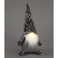 37cm Black & Grey Sequin Santa with LED Nose