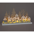 16cm Wooden Village Scene with Sleigh Decoration