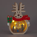 20cm Wooden Reindeer Scene Decor