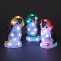 Set of 3 Acrylic Penguins with 30 White LEDs