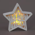 23cm Wooden Star Village Scene Ornament