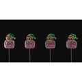 40cm Infinity Elf Santa Stop Here Stakes - Set of 4