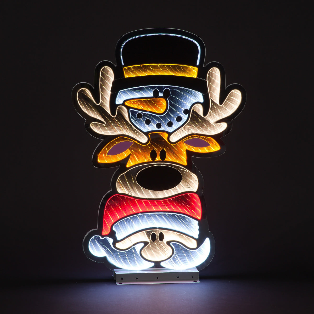 60cm Infinity Snowman, Deer & Santa – Festive Trio Display