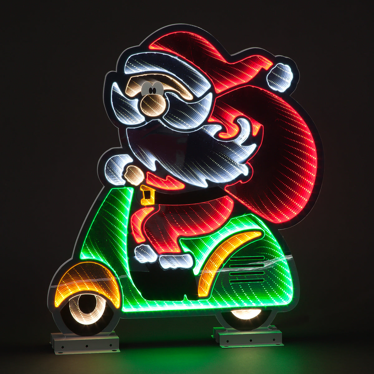 60cm Infinity Santa with Motorbike Decoration