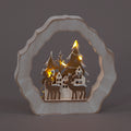15cm Wooden Village Decoration with Deer Scene
