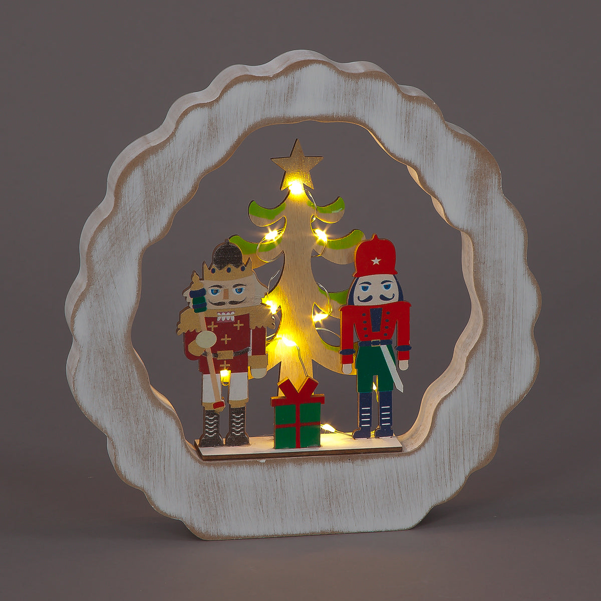 22cm Wooden Nutcracker Decorative Scene