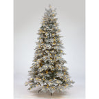 180cm Mont Blanc flocked Christmas tree with 350 warm and multi-coloured LEDs