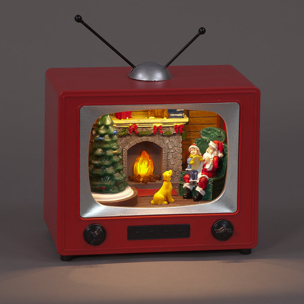 14cm LED TV with Christmas Fireside Scene