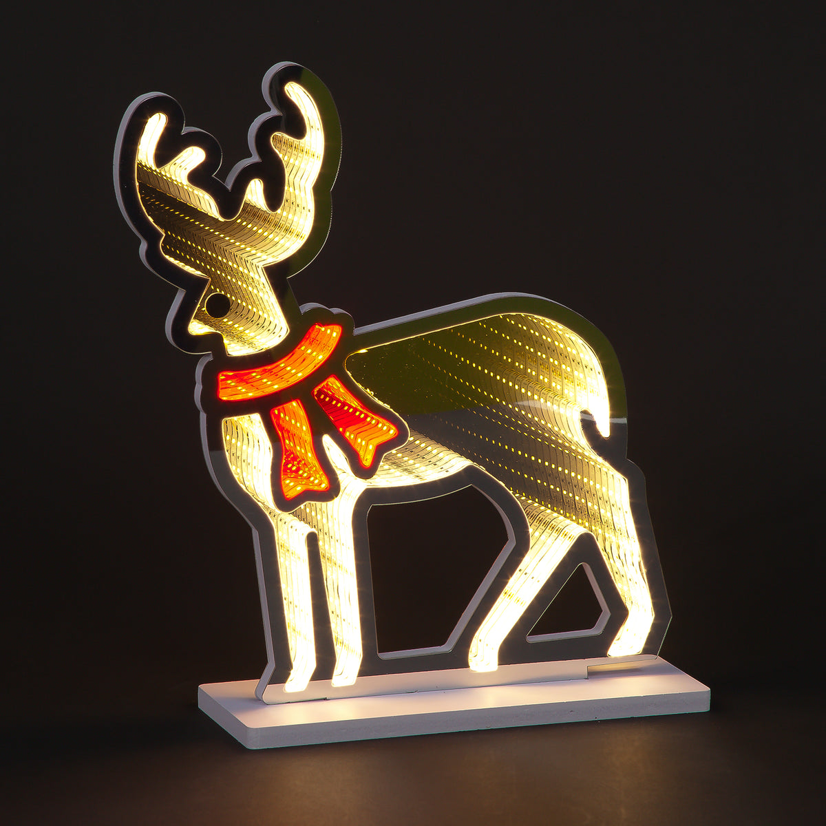 40cm Infinity Reindeer with Red Bow Decoration