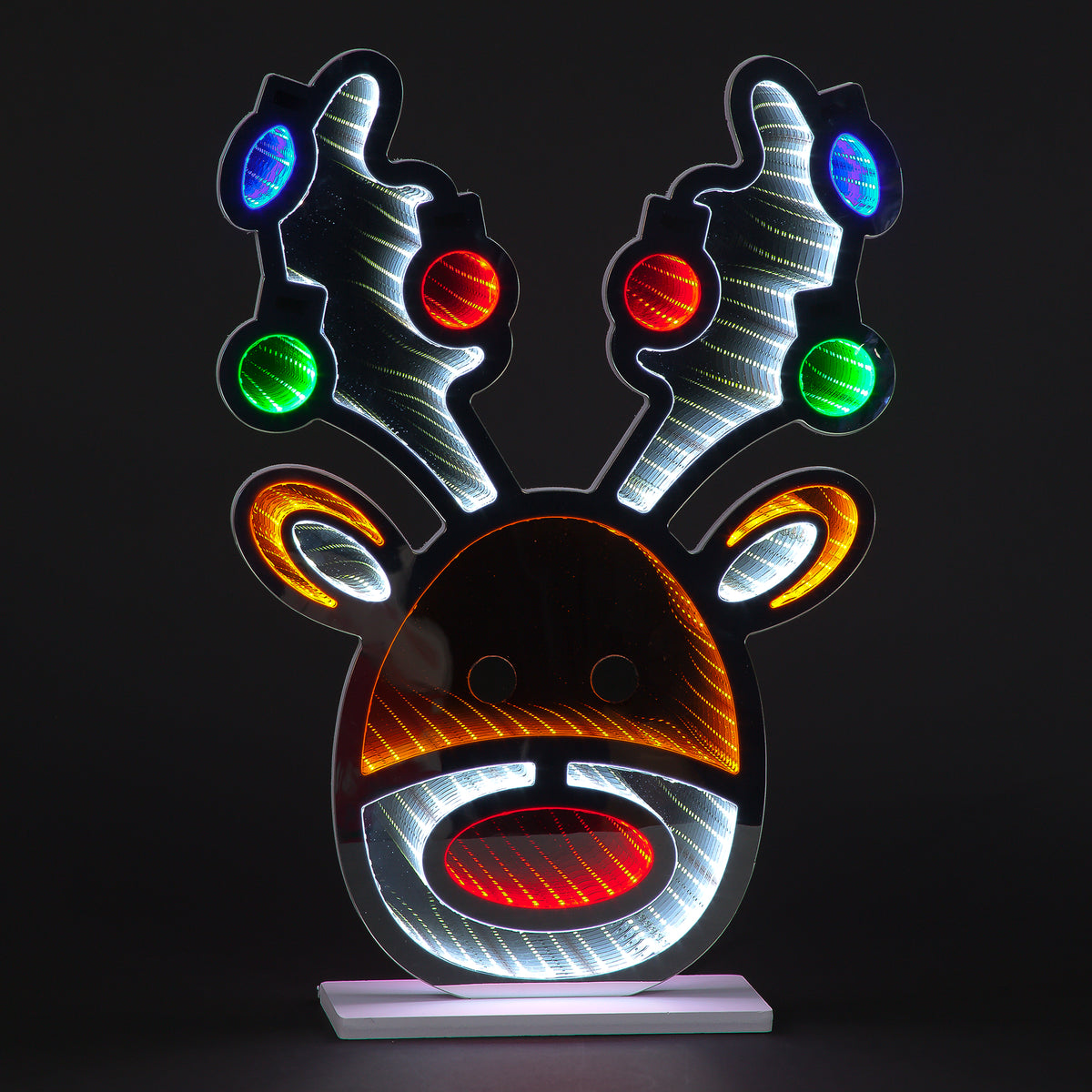 60cm Infinity Reindeer Head with Baubles - Christmas Charm