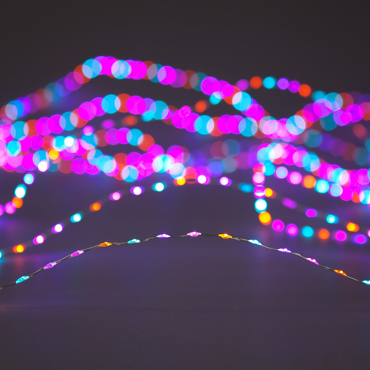 500 Multi-Color Chaser LEDs - Silver Copper Wire
