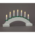 LED White Wooden Candle Arch - Elegant Holiday Accent