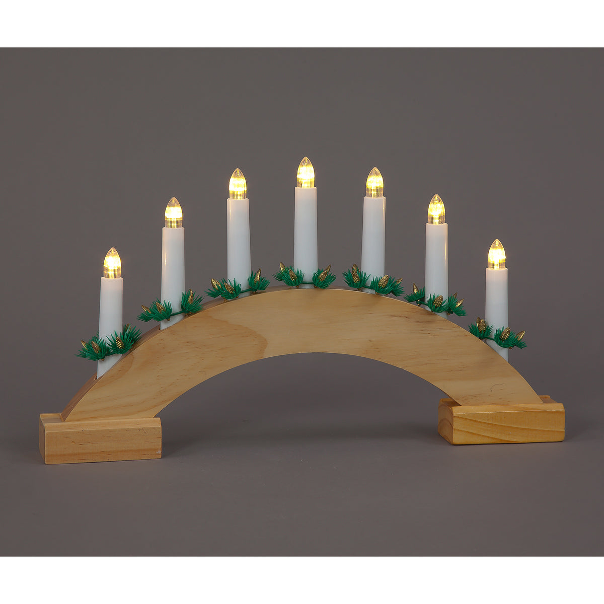 LED Natural Wooden Candle Arch - Rustic Christmas Charm