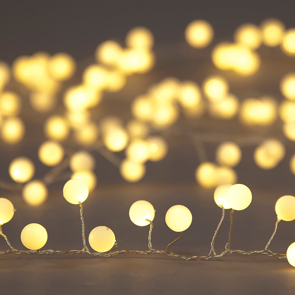 180 Warm White LED Copper Wire Berry Chaser Lights