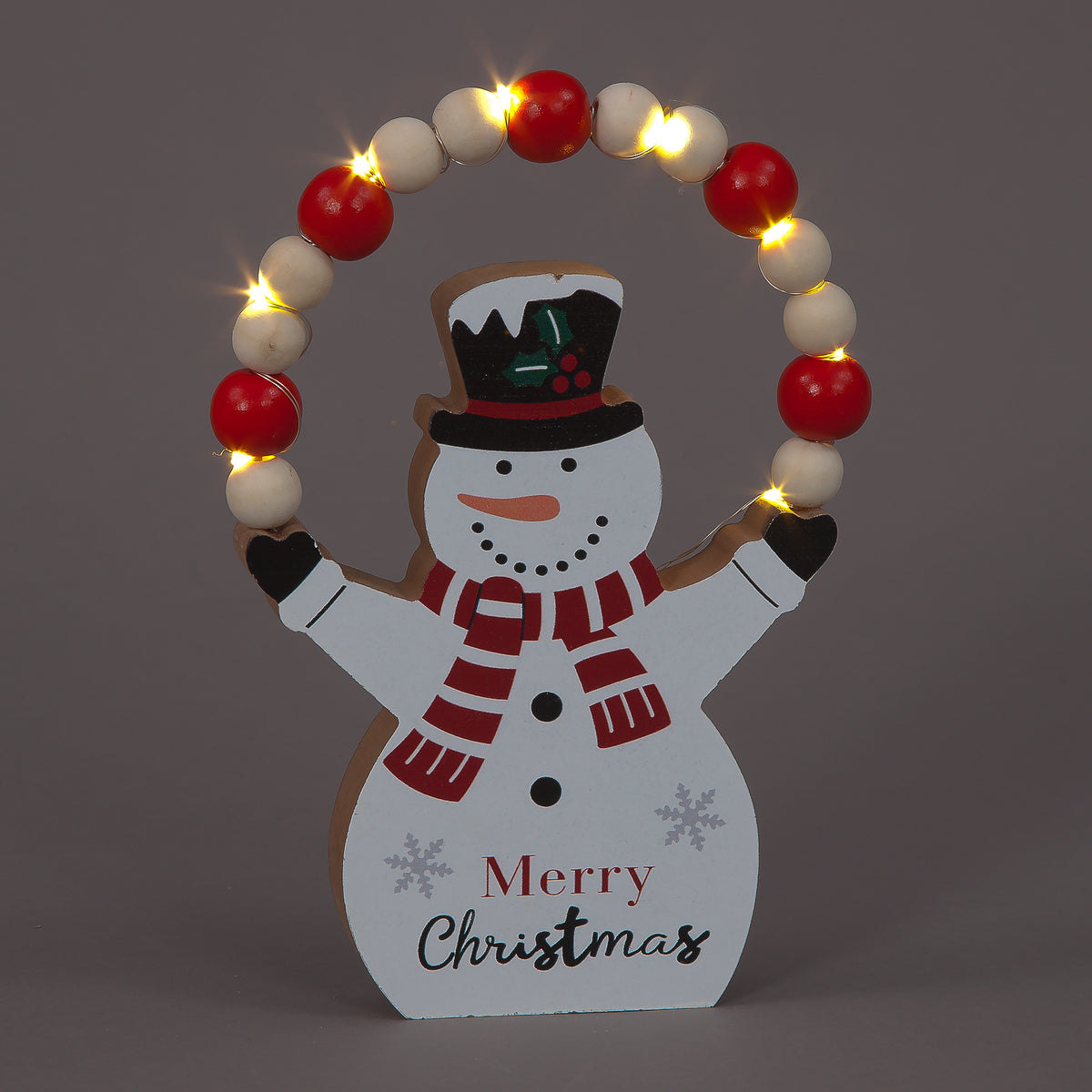 20cm Wooden Juggling Snowman Figurine