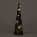 35cm Metal Cone with Christmas Patterns & 20 White LEDs