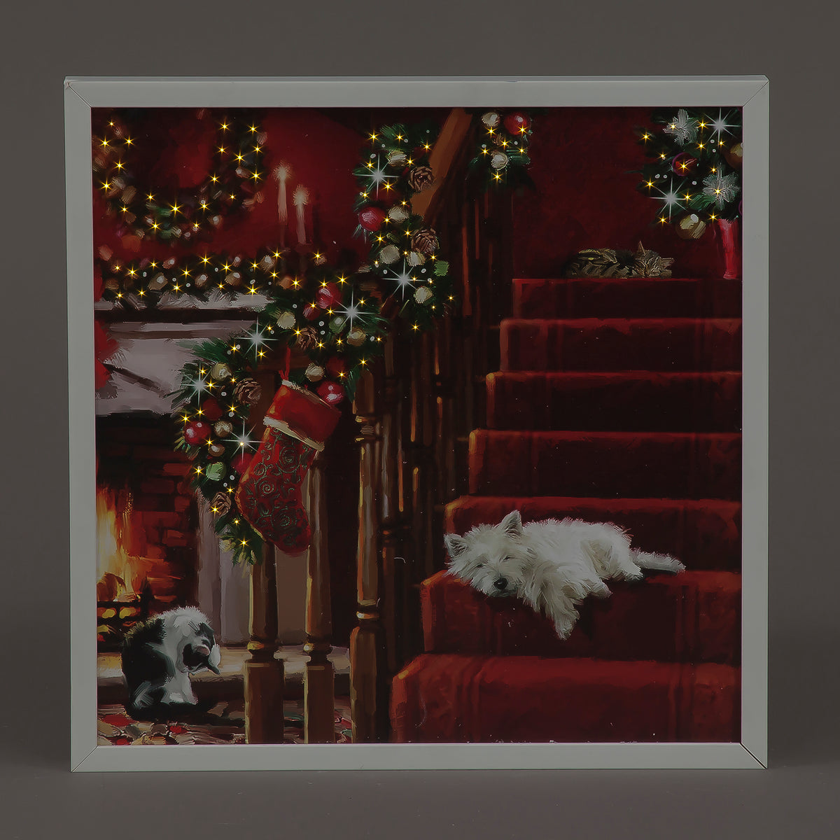 LED Wall Art - 40x40cm Christmas Pets Decor