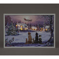 Dogs Watching Santa Wall Art - 40x60cm LED Holiday Scene