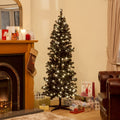 Pre-Lit Deluxe Black Christmas Tree with Warm White LEDs