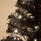 Pre-Lit Deluxe Black Christmas Tree with Warm White LEDs