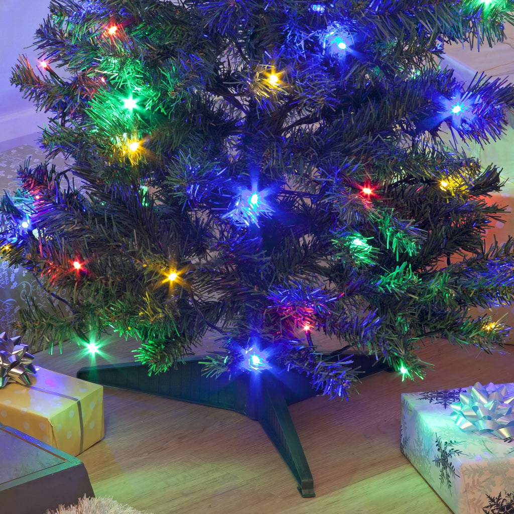 Pre-lit Deluxe Green Christmas Tree with Multi-Coloured Lights