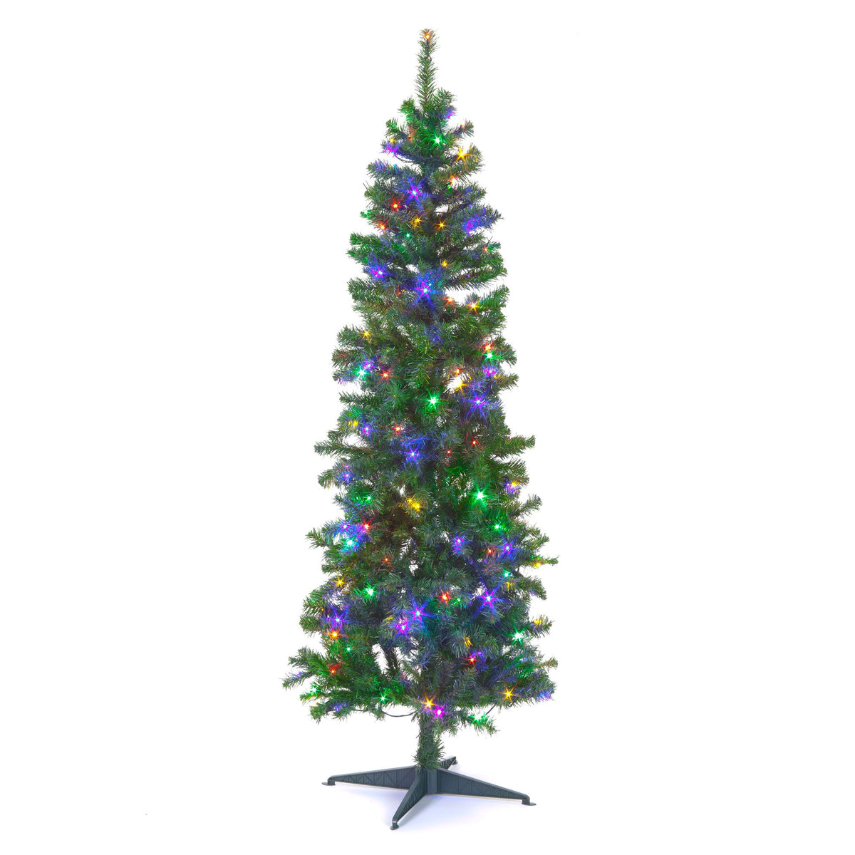 Pre-Lit Deluxe Green Frosted Tree with Multi-coloured LEDs