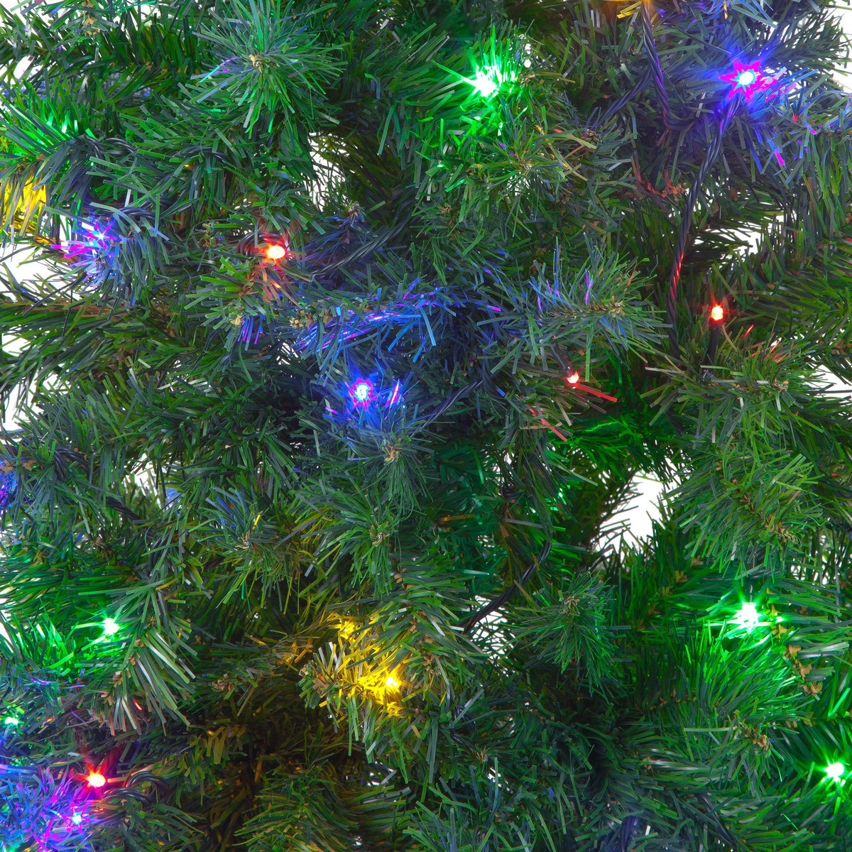 Pre-Lit Deluxe Green Frosted Tree with Multi-coloured LEDs