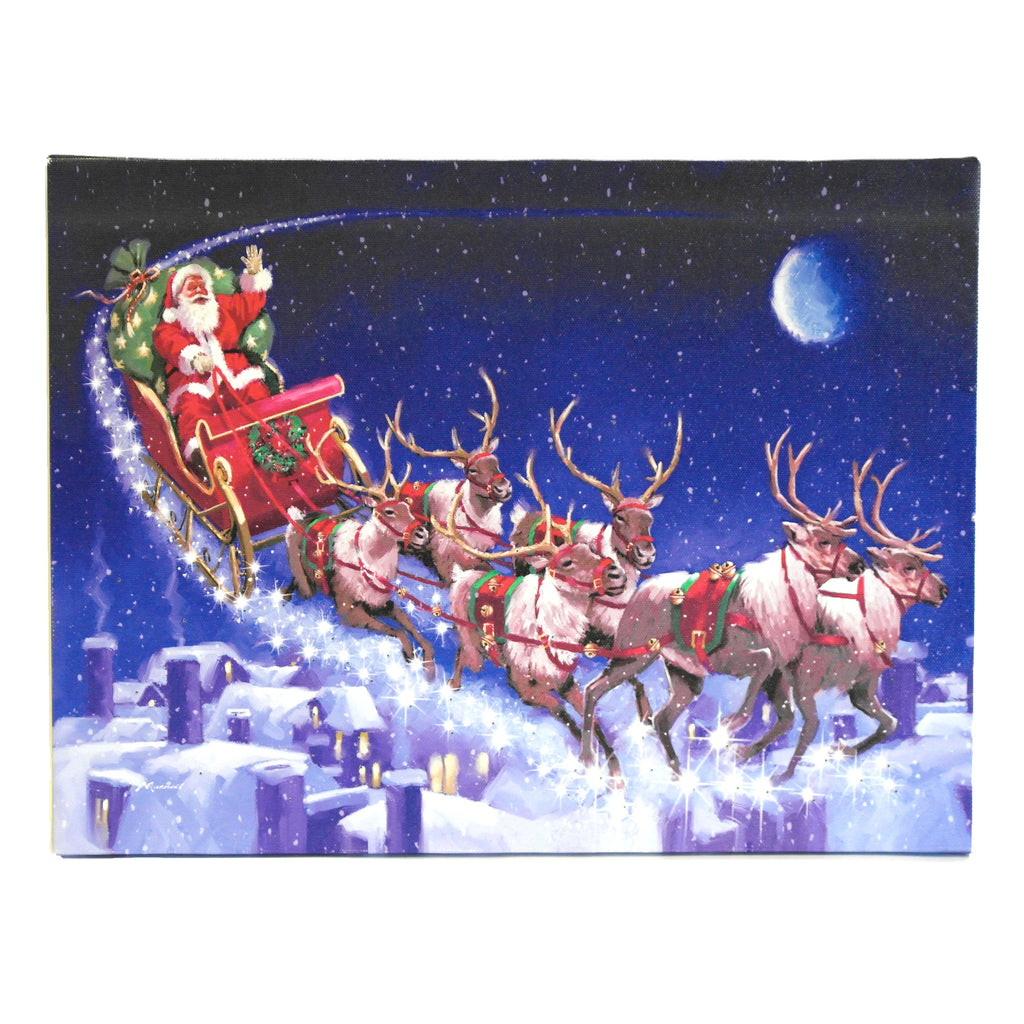 Fibre Optic Santa's Sleigh Canvas by Richard Macneil 40cm x 30cm