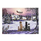 Fibre Optic "Dogs Watching Santa" Canvas 40cm x 30cm