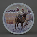 Battery operated Fibre Optic Watching Santa 30cm Round Canvas