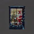 Battery Operated Fibre Optic Santa And Dog Hanging Christmas Canvas (40x60cm)